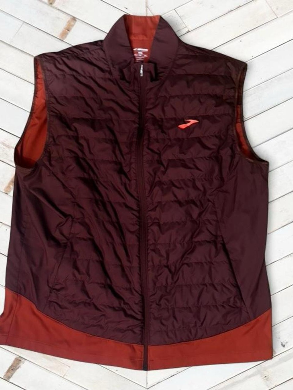 Brooks Quilted Vest in Burgundy with Rust Interior